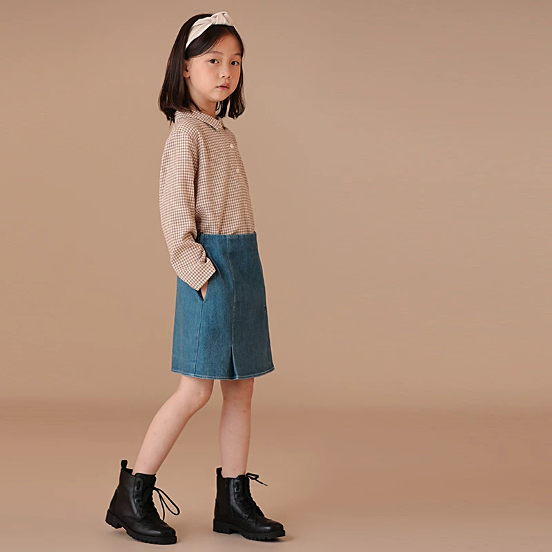 Quần áo trẻ em Hazi Váy denim mùa xuân thu cho bé gái