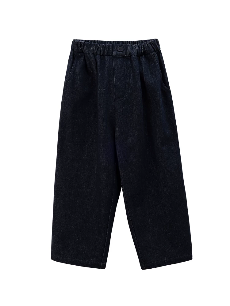 Quần áo trẻ em mùa thu đông quần dài thường ngày mềm mại đơn giản quần denim chải mềm mại bé trai bé gái quần cong