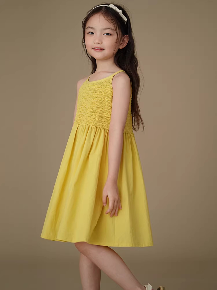 Quần áo trẻ em Hazi Váy mùa hè Lyocell Tank Dress Váy không tay thoải mái và thoáng khí cho bé gái Trẻ lớn mặc mùa hè