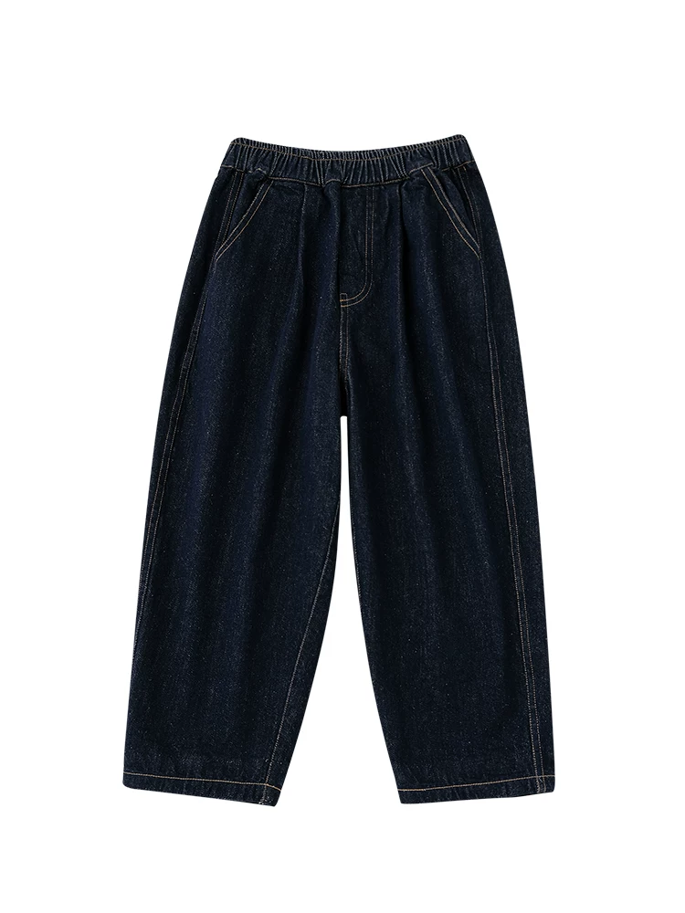 Quần thường ngày mùa đông cho trẻ em, thân thiện với làn da, dày dặn, quần jean cotton ấm áp, quần ống rộng cho bé trai và bé gái