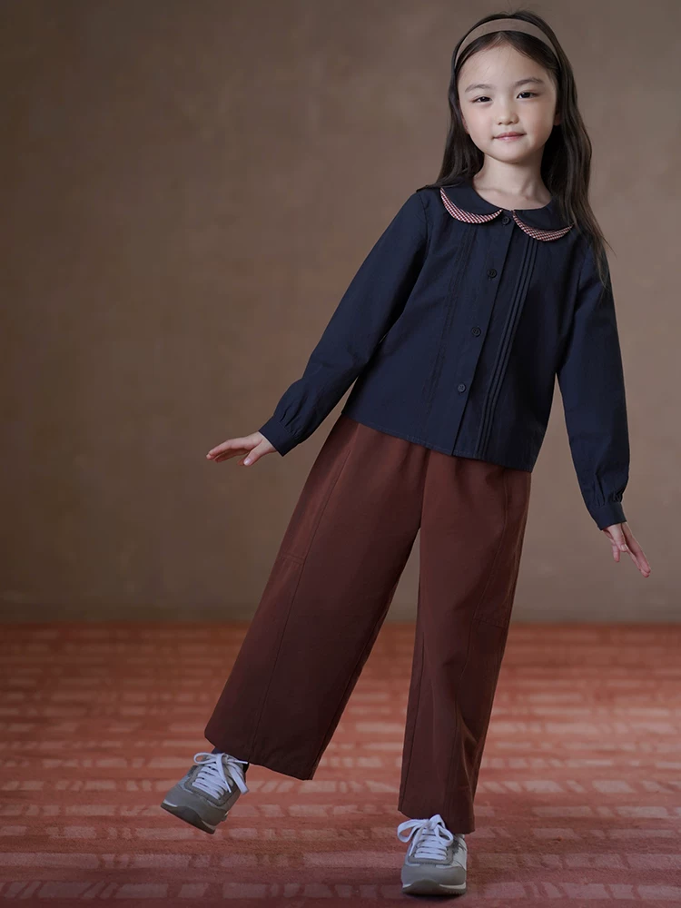 Quần áo trẻ em quần dài thường ngày mùa xuân thu cho bé trai và bé gái, quần cà rốt rộng, quần ống đứng màu đỏ cổ điển, phù hợp giữa cha mẹ và con cái