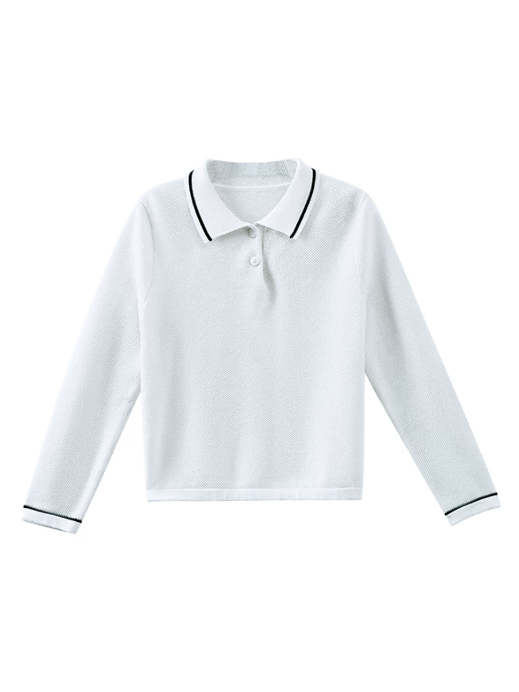 Quần áo trẻ em Hazi Xuân Thu Áo dệt kim trẻ em phong cách Hàn Quốc Áo sơ mi POLO thông thường Áo thun dài tay cho bé trai và bé gái Phong cách mới