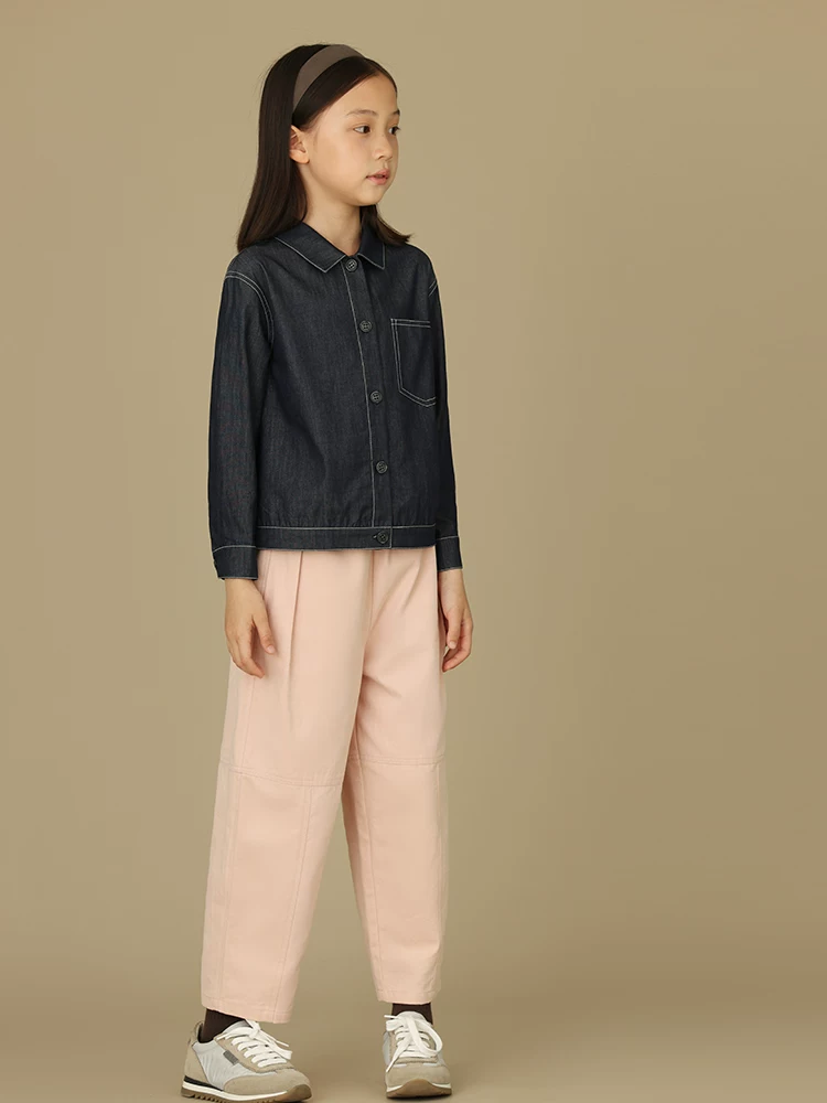 Quần áo trẻ em mùa xuân thu áo bé trai bé gái chất liệu cotton nguyên chất không phai màu kiểu dáng thường ngày áo sơ mi denim dài tay áo khoác mỏng