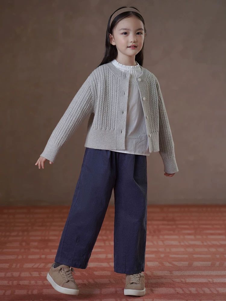 Quần áo trẻ em mùa xuân thu quần dài thường ngày chất liệu cotton toàn phần quần ống đứng kiểu Hàn Quốc quần cà rốt cho bé gái