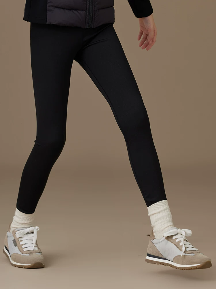 Quần áo trẻ em mùa xuân thu quần thể thao trẻ em phong cách cha mẹ và con cái quần legging mỏng màu đen quần yoga cho bé gái dành cho trẻ lớn hơn