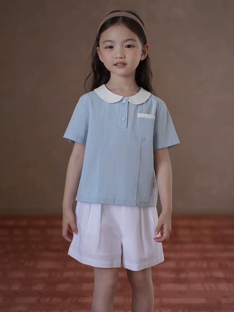 Quần áo trẻ em mùa hè quần kiểu Pháp giản dị dành cho trẻ em quần short dài đến đầu gối dành cho bé gái quần short trắng dành cho bé gái thân thiện với làn da và thoải mái