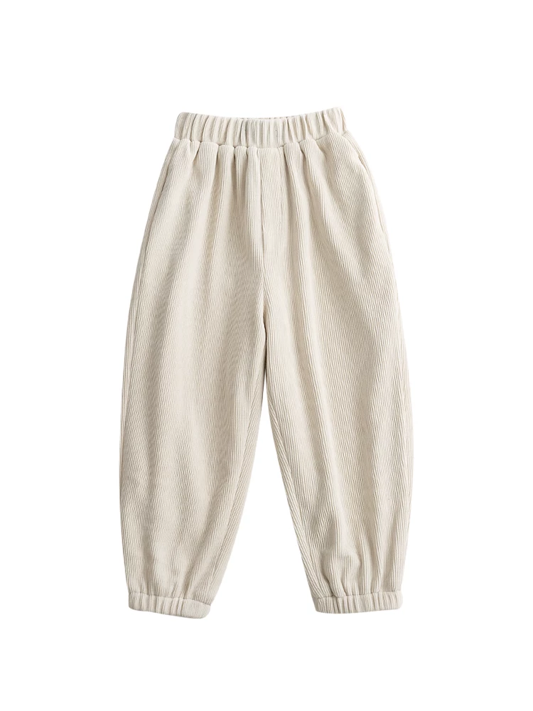 Quần áo trẻ em Hazi Thu Đông Hàng mới về Bé trai và bé gái Quần jogger có lót lông cừu ấm áp cho trẻ em Quần jogger có lưng thun dày mùa đông