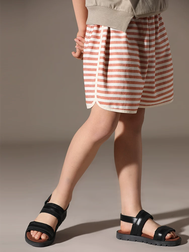 Quần áo mùa hè mới dành cho bé trai và bé gái, quần cotton chất lượng cao, quần short thể thao họa tiết sọc bố mẹ và con.