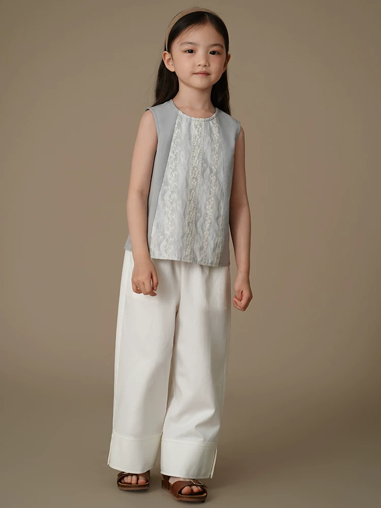 Áo thun bé gái Hazi 2025 phong cách Trung Hoa mới, chất liệu cotton linen thân thiện với da, thoáng khí, dành cho mùa hè