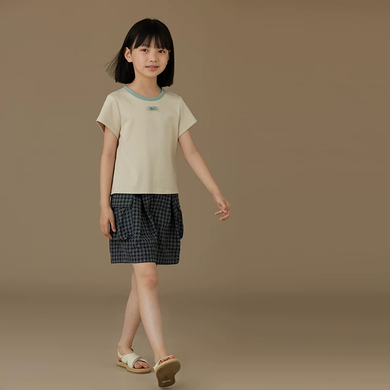 Quần áo trẻ em mùa hè mới quần short kẻ sọc trẻ em quần ống rộng có túi lớn quần dài đa năng cho bé trai và bé gái