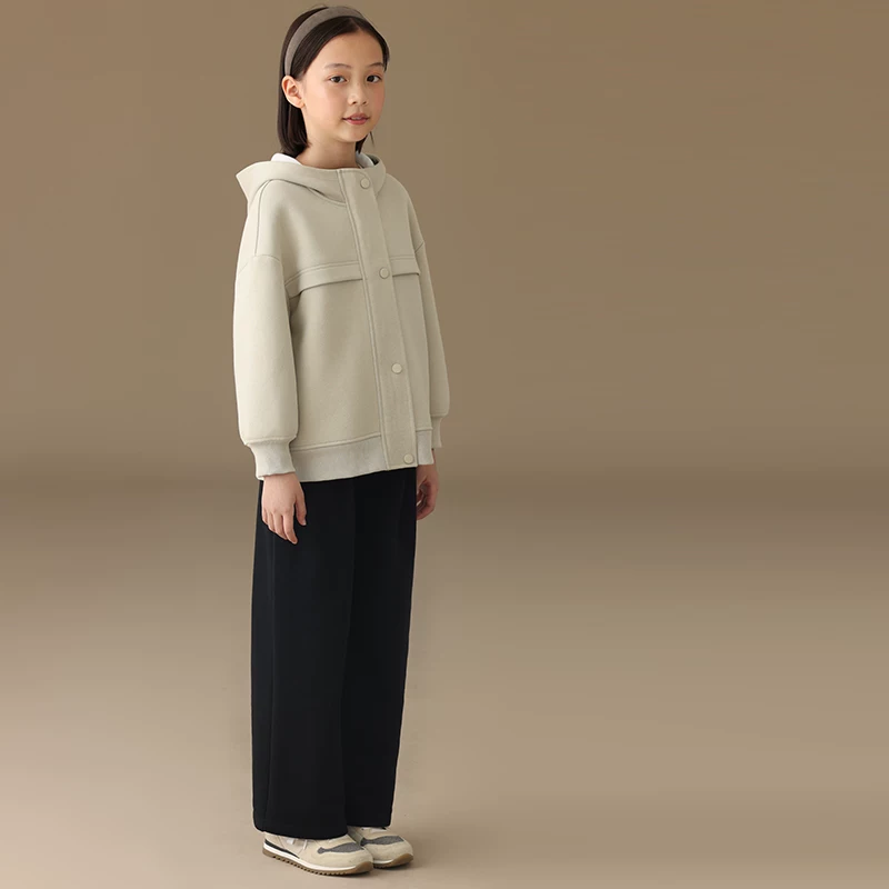 Quần áo trẻ em mùa xuân thu cotton màu trơn có khóa kéo chống gió áo khoác có mũ trùm đầu thông thường cho bé trai và bé gái