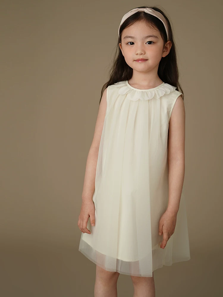 Hazi Quần Áo Trẻ Em Mùa Hè Trẻ Em Mai Áo Vest Đơn Giản Thường Ngày Như Cổ Tích Đầm Voan Bé Gái Đầm Không Tay