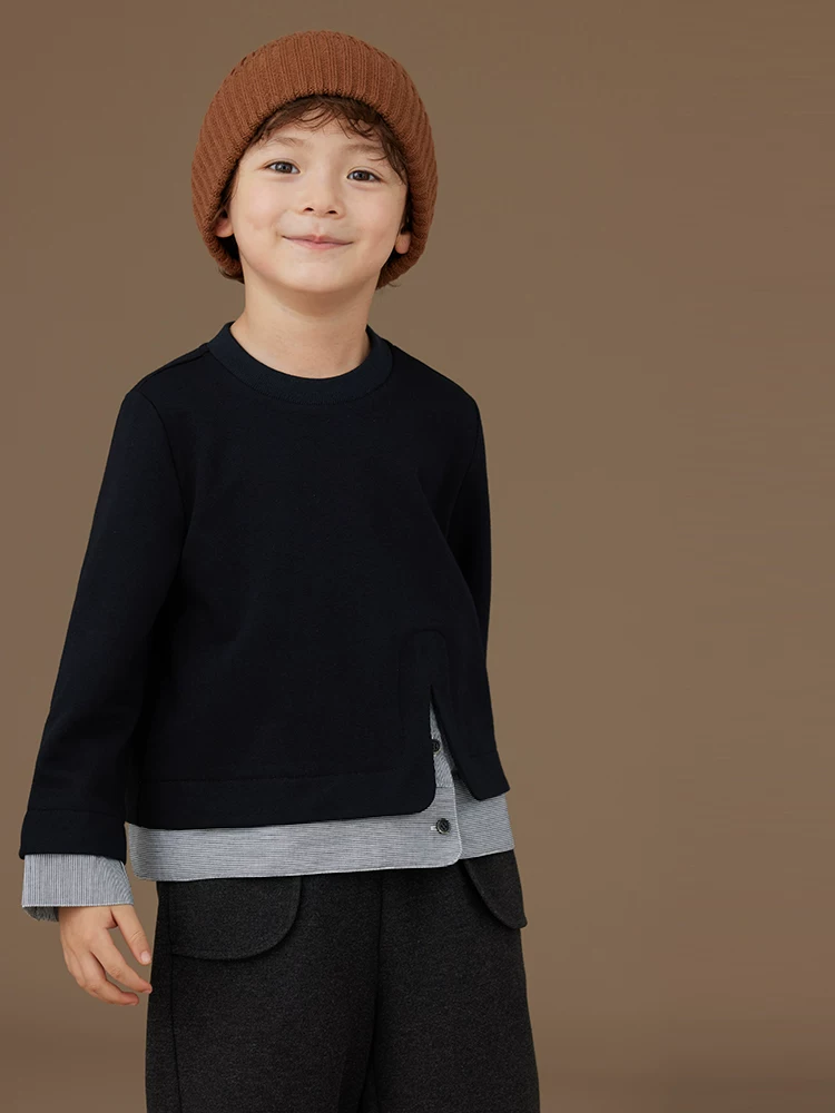 Quần áo trẻ em thời thượng kiểu hai mảnh áo sweatshirt cho mùa thu đông, áo thun đa năng phong cách thường ngày cho bé trai và bé gái, áo khoác thời trang.