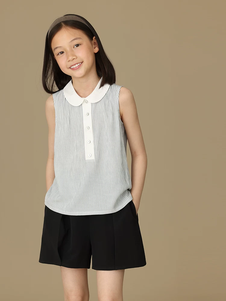 Quần áo trẻ em Ha Chi Mùa hè mới về Màu đen Thiết thực Quần short xếp ly bán co giãn năm điểm Quần short đa năng dành cho cha mẹ và con cái Quần short thường ngày dành cho bé gái