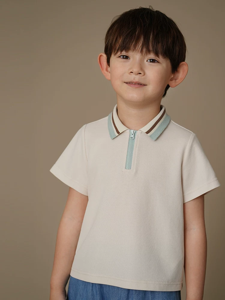 Hazi Quần Áo Trẻ Em Mùa Hè Mới Áo Thun Đơn Giản Đa Năng Áo Sơ Mi POLO Bé Trai Bé Gái Tay Ngắn Mỏng Top
