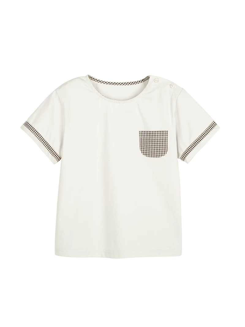 Hazi Quần Áo Trẻ Em Mùa Hè Phong Cách Mới Unisex Cotton Nhanh Khô Màu Khối Áo Thun Tay Ngắn Cho Bé Áo Lót