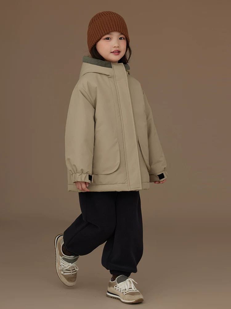 Bộ áo khoác giữ ấm bằng lông cừu cho trẻ em Bộ áo gió ba lớp chống gió dành cho bé trai và bé gái Bộ đồ dày mùa đông