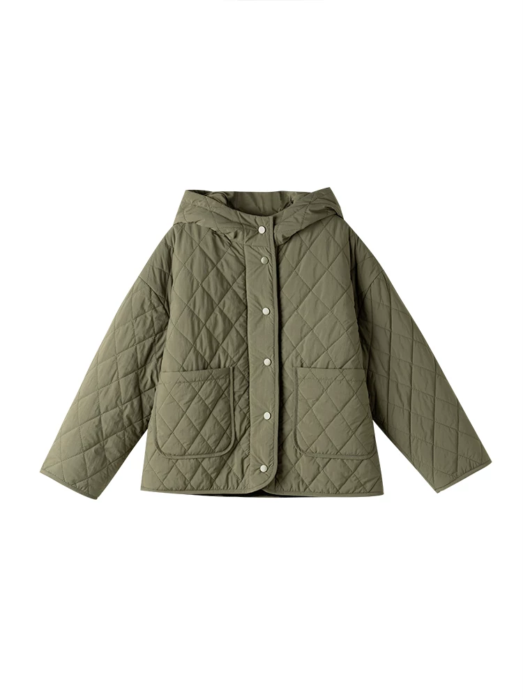Áo khoác cotton màu xanh quân đội dành cho trẻ em mùa thu đông, dày dặn và ấm áp, áo khoác ba lớp chống thấm ngoài trời cho bé trai và bé gái