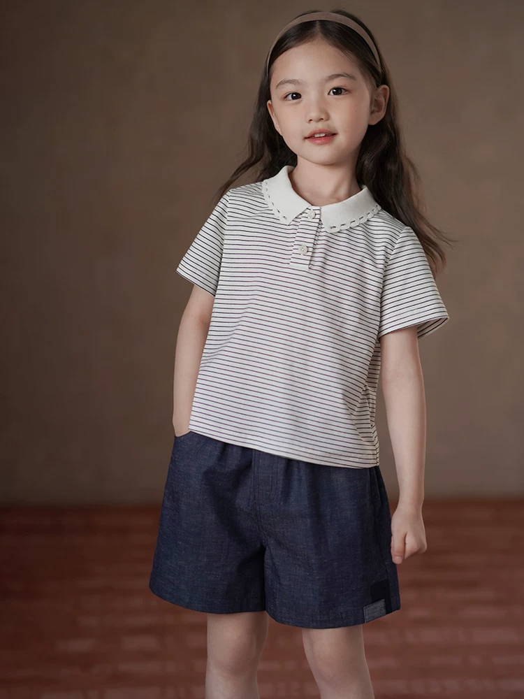 Quần áo trẻ em quần short năm điểm thân thiện với làn da quần short denim cổ điển hoàn toàn bằng cotton cho bé trai và bé gái quần short thường ngày kiểu dáng mỏng mùa hè