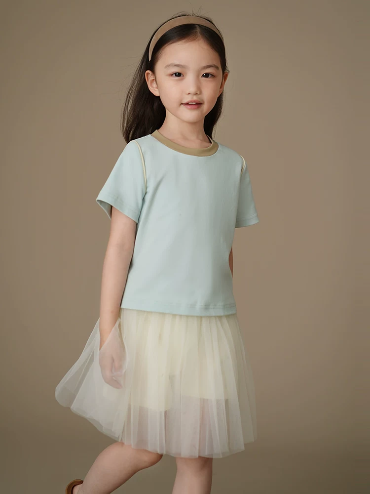 Áo dệt kim mỏng mùa hè cho trẻ em, áo thun ngắn tay cho bé trai và bé gái, quần áo mùa hè đa năng vừa vặn kiểu dáng mới cho trẻ em