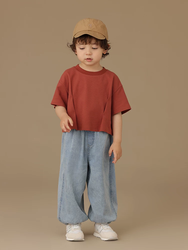 Quần denim trẻ em mùa hè mỏng thoáng khí quần dài thường ngày quần jogger chống muỗi quần bé trai bé gái quần chống nắng