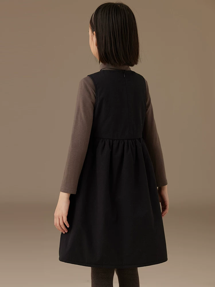 Quần áo trẻ em mùa đông váy vest nơ kiểu Trung Quốc mới nhiều lớp quần áo cotton dày váy bé gái cho trẻ lớn hơn
