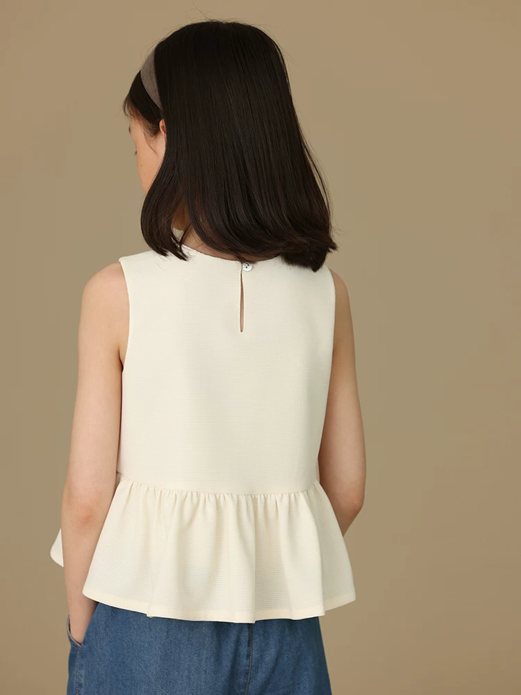 Áo vest trẻ em phong cách Pháp mùa hè, áo ngắn không tay đa năng thông thường dành cho bé gái, quần áo trẻ em hợp thời trang.