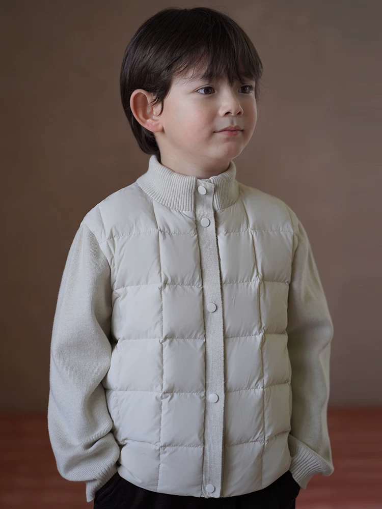 Quần áo mùa đông cho trẻ em Áo khoác dệt kim cổ cao nửa cổ dành cho bé trai và bé gái Áo ấm đồng phục học sinh lớp trong