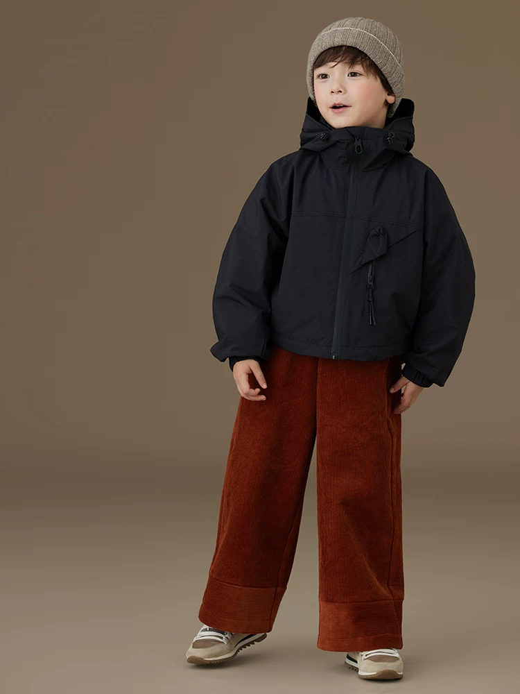 Quần thường ngày cho trẻ em quần vải nhung cotton màu cam quần thường ngày cho bé trai và bé gái mặc mùa đông 25 kiểu mới