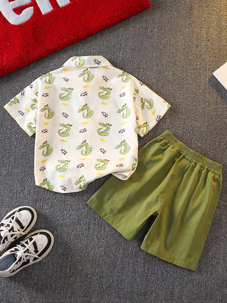 Bộ trang phục mùa hè cho bé trai 2025, quần áo trẻ em mới, kiểu dáng mùa hè ngắn tay, mát mẻ và đẹp trai, trang phục mùa hè thời thượng cho bé trai