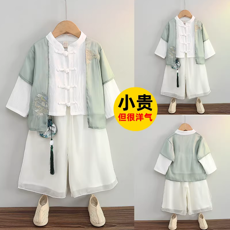 Trang phục Hanfu cho bé trai Phong cách Xuân Thu Trang phục Đường nhà Trung Quốc Trang phục mùa thu Quần áo truyền thống Trung Quốc Phong cách cổ xưa Trang phục trang trọng cho bé trai Trang phục cổ xưa của trẻ em Trang phục biểu diễn
