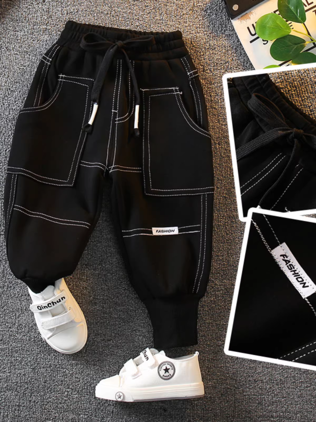 Quần bé trai 2025 kiểu mới thời trang xuân thu quần thể thao trẻ em phong cách Hàn Quốc