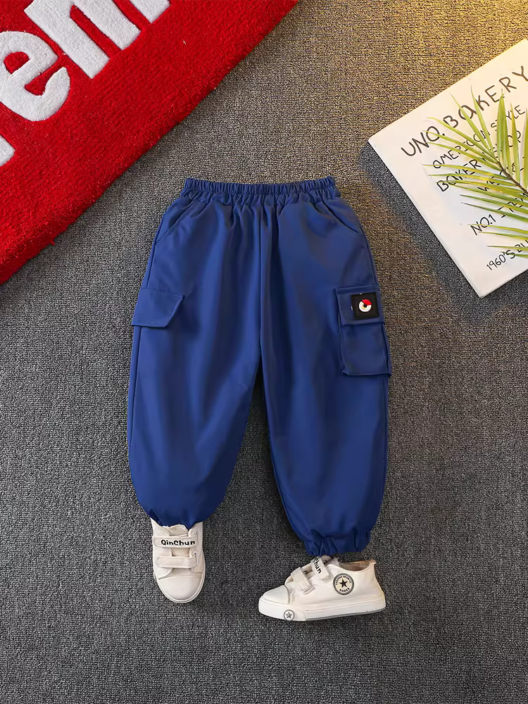 Quần lông vũ cho bé trai năm 2025, dùng cho hoạt động ngoài trời, quần cargo dày dặn chống thấm nước có lưng thun, quần lông vũ trắng giữ ấm mùa đông cho trẻ em