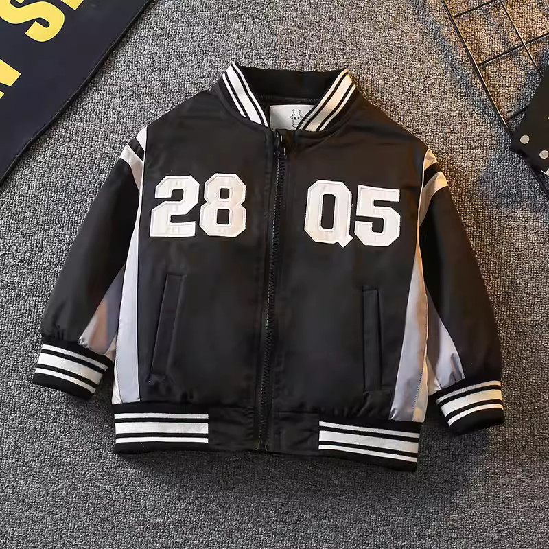 Áo khoác bóng chày bé trai kiểu mới 2025, quần áo xuân thu bé trai, thời trang phong cách Hàn Quốc, áo kiểu hot trên mạng