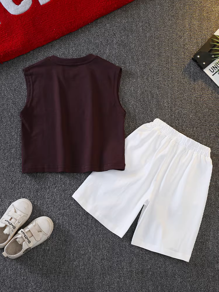 Bộ trang phục mùa hè cho bé trai 2025, quần áo trẻ em mới phong cách mùa hè, mát mẻ và lịch lãm, bộ vest thời trang mùa hè cho bé trai