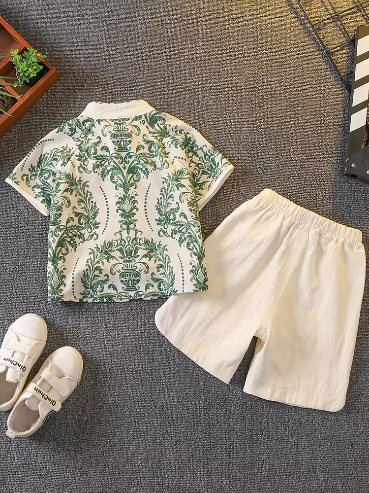 Quần áo mùa hè cho bé trai Hanfu Bộ đồ trẻ em phong cách Trung Hoa Bộ đồ Tang dành cho bé trai Trang phục truyền thống cải tiến cho bé trai Ngày 1 tháng 6 Trang phục biểu diễn theo phong cách cổ xưa