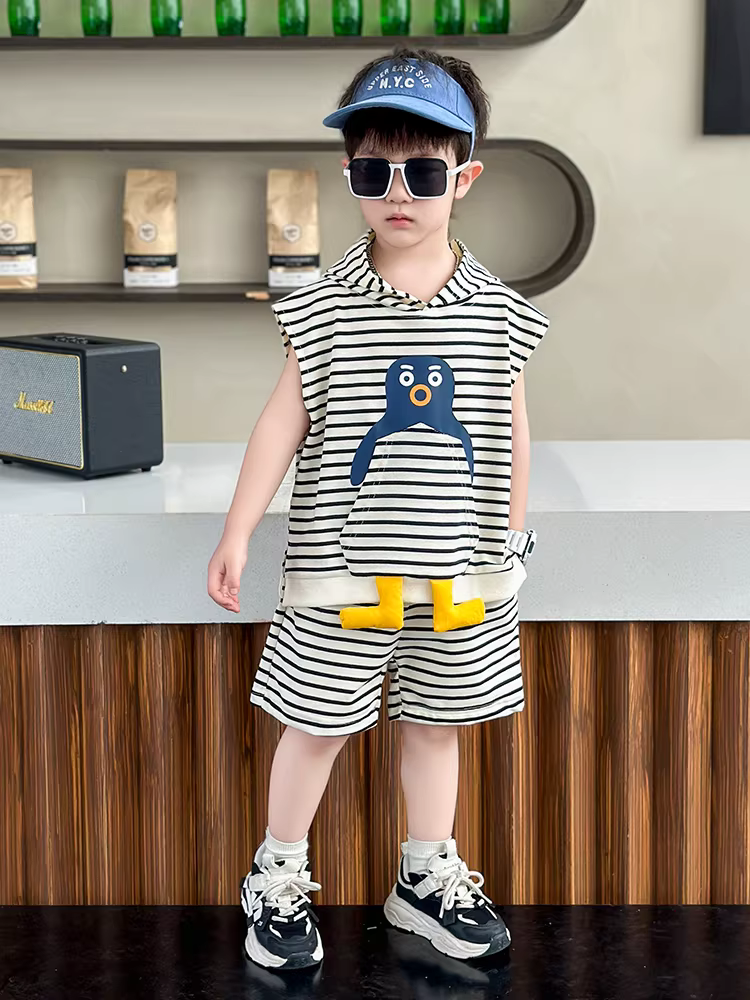 Bộ vest hè cho bé trai 2025, quần áo hè thời trang mới cho bé trai, trang phục hè mát mẻ và sành điệu cho trẻ em