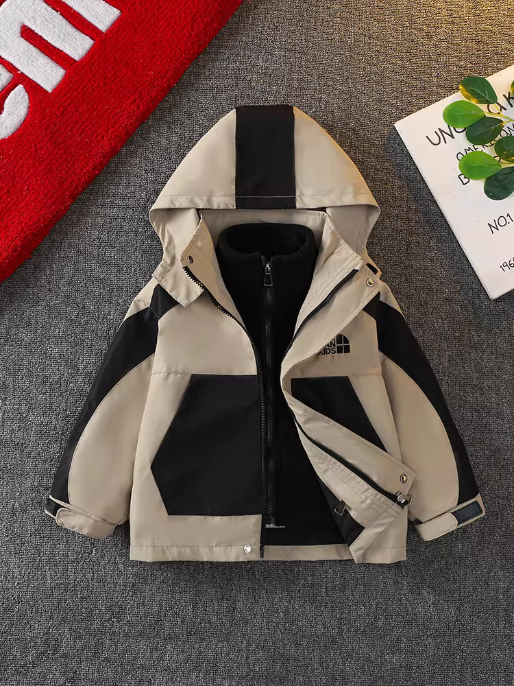 Áo khoác trẻ em bé trai ba trong một có thể tháo rời kiểu xuân thu mới 2025 áo khoác bé trai mặc mùa xuân