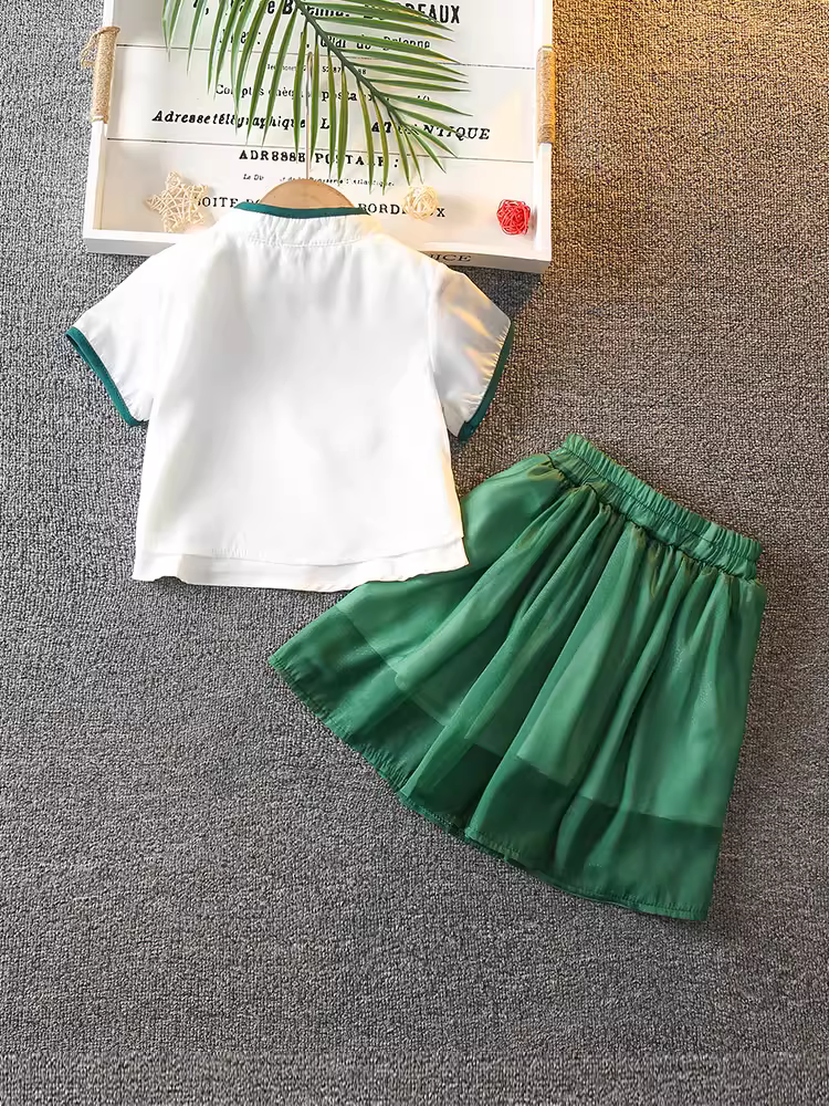 Quần áo mùa hè Hanfu dành cho trẻ em Bộ quần áo mùa hè kiểu Trung Quốc dành cho bé trai Bộ đồ Tang bằng vải cotton và vải lanh Bộ trang phục truyền thống cao cấp dành cho trẻ em Trang phục biểu diễn Ngày thiếu nhi