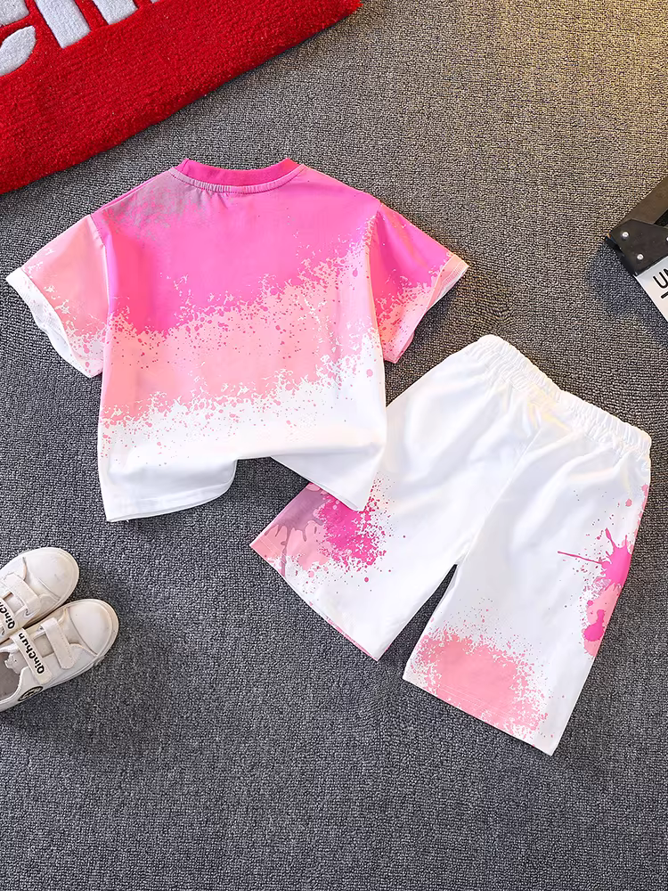 Bộ đồ hè Nezha cho bé trai năm 2025, kiểu dáng thời trang và sành điệu, bộ hai mảnh ngắn tay hợp xu hướng