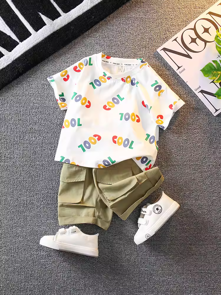 Bộ quần áo mùa hè cho bé, quần áo ngắn tay cho bé trai, kiểu mới 2025, bé trai thời trang, quần áo mùa hè cho bé ngầu và đẹp trai