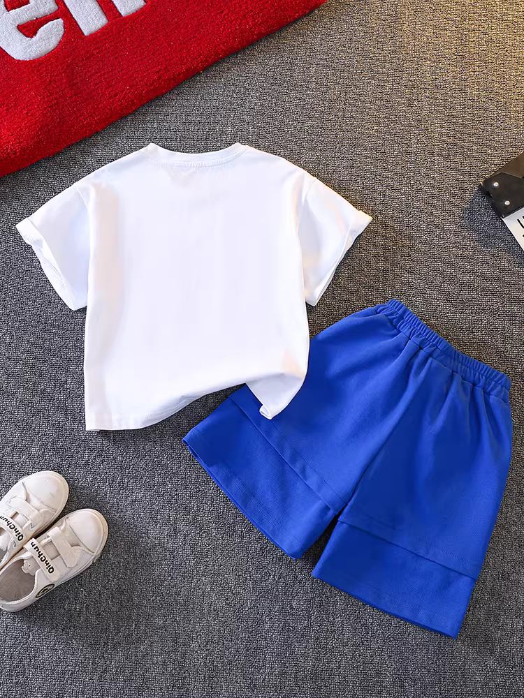 Bộ đồ hè bé trai 2025 kiểu mới thời thượng, bộ hai mảnh mùa hè năng động mát mẻ cho bé trai