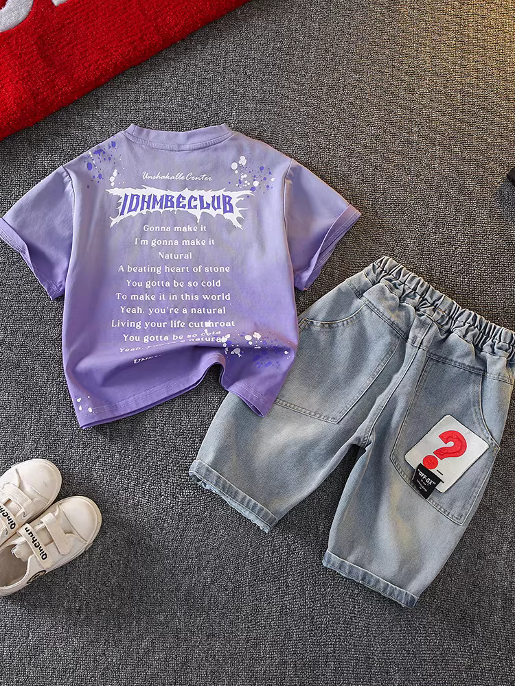 Bộ đồ hè bé trai 2025, bộ quần áo ngắn tay trẻ em kiểu hè mới, mát mẻ và lịch lãm, thời trang cho bé trai