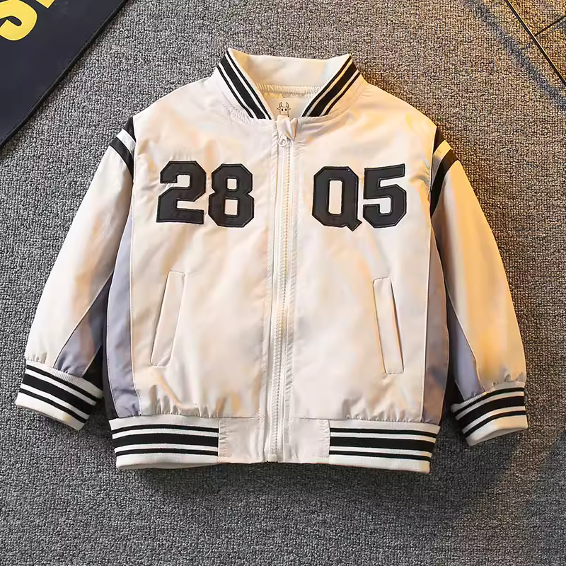 Áo khoác bóng chày bé trai kiểu mới 2025, quần áo xuân thu bé trai, thời trang phong cách Hàn Quốc, áo kiểu hot trên mạng