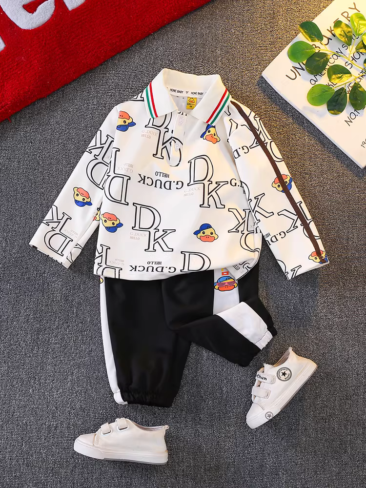 Bộ quần áo xuân thu bé trai 2025, thời trang hè thu, bộ đồ dài tay trẻ em nam