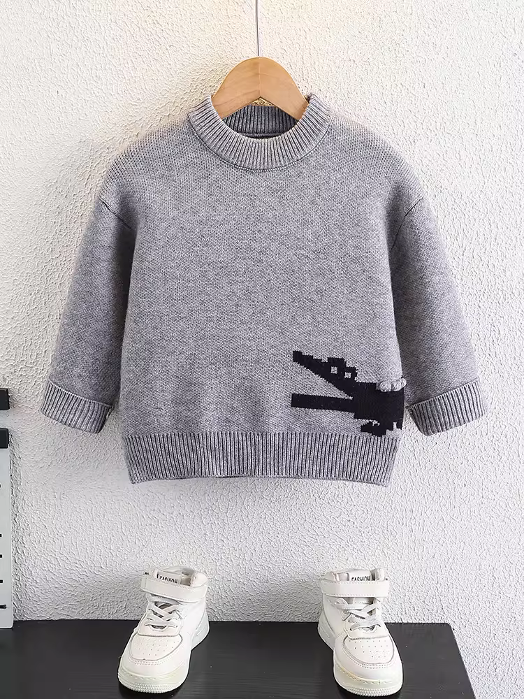 Áo len bé trai 2025, quần áo mùa đông mới, áo len chui đầu thu đông trẻ em, áo len dày giữ ấm mùa đông thời trang cho bé trai
