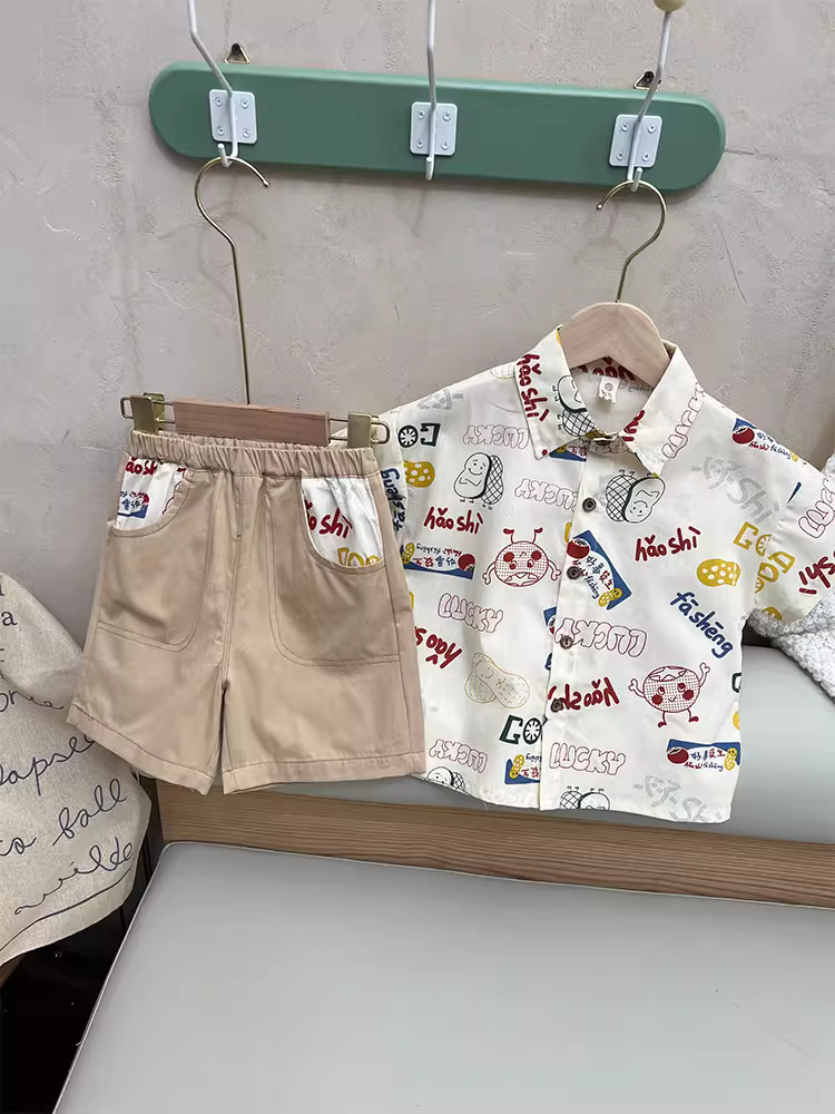 Bộ quần áo bé trai 25 mẫu mới thời trang cá tính, phong cách đường phố, quần áo hè trẻ em, bộ hai mảnh hot trend mạng xã hội