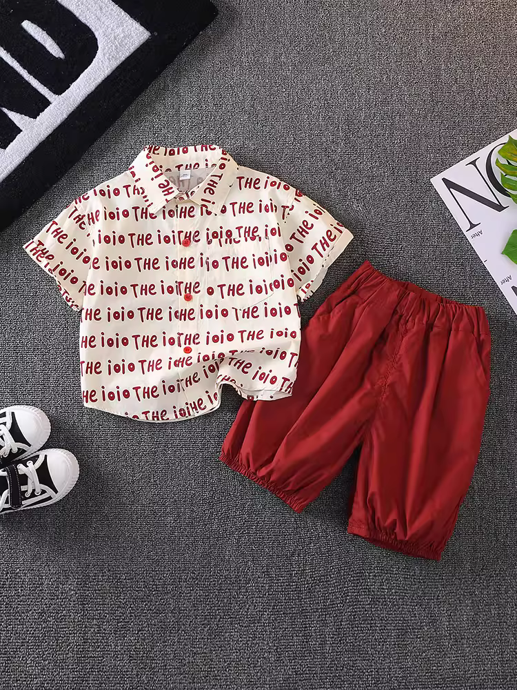 Trang phục mùa hè cho bé trai 2025, quần áo mùa hè ngắn tay thời thượng mới, phong cách hot trend mạng xã hội, áo mát mẻ cho trẻ em, quần áo trẻ em