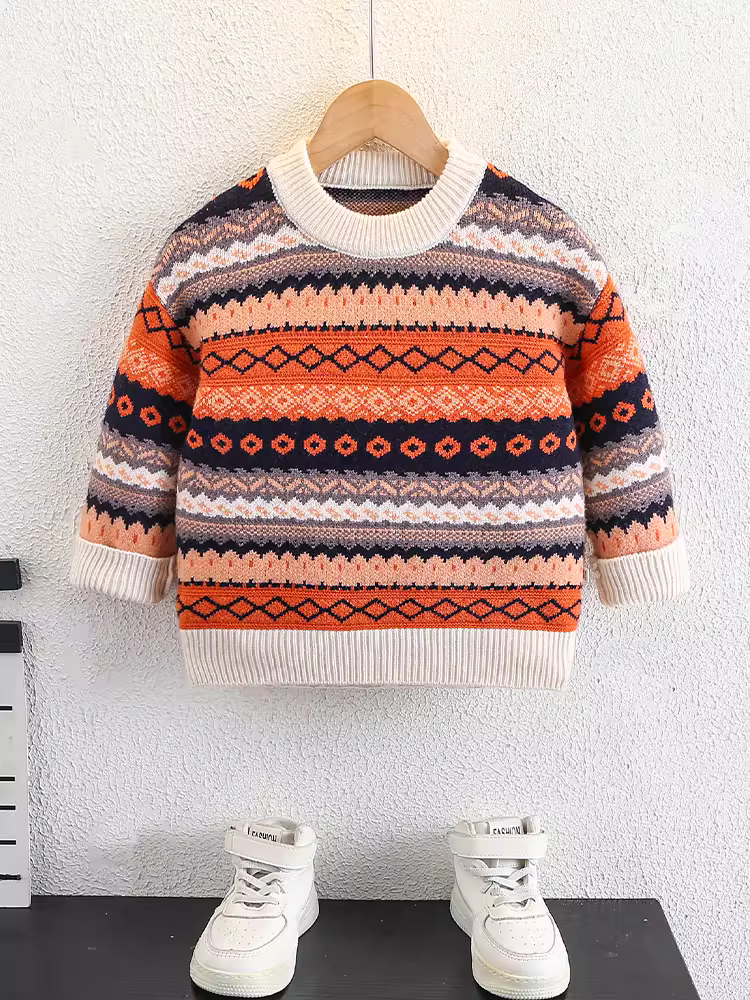 Áo len bé trai mùa đông 2025, áo len chui đầu thu đông trẻ em mới, áo len dày giữ ấm thời trang cho bé trai