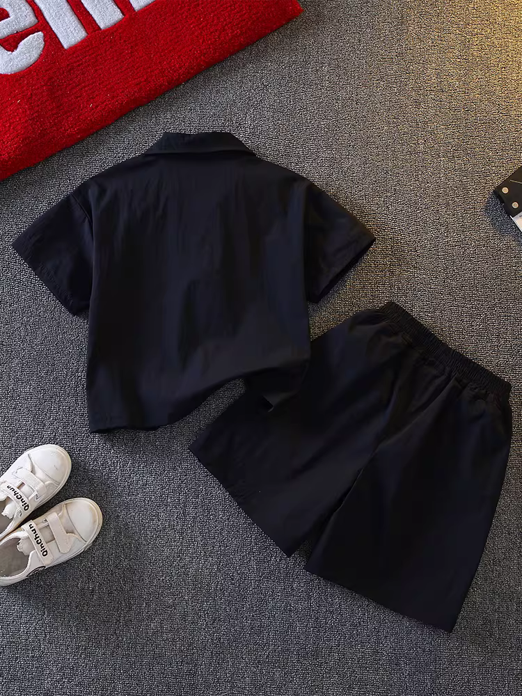 Bộ trang phục mùa hè cho bé trai 2025, bộ đồ chống nắng trẻ em mới, mát mẻ và thời trang, bộ trang phục mùa hè hợp xu hướng cho bé trai